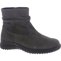 Boston Souch Womens Suede Side Zipper Ankle Boots Grey