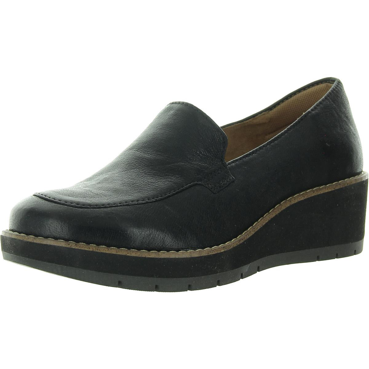 Womens Cushioned Footbed Leather Loafers