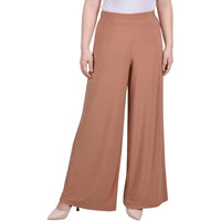 Petites Womens High Rise Wide Leg Palazzo Pants