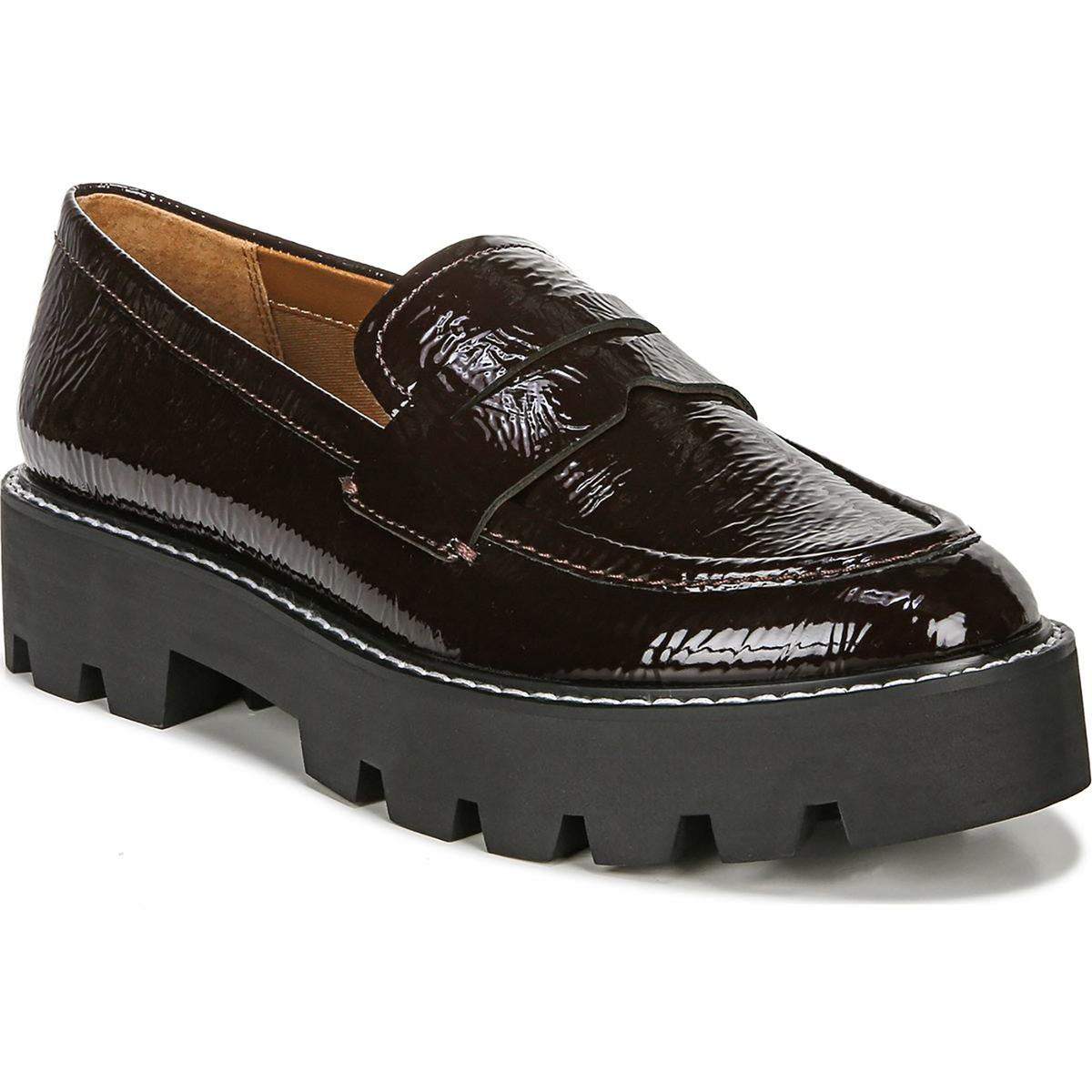 Balin Womens Padded Insole Loafers Burgundy Synthetic