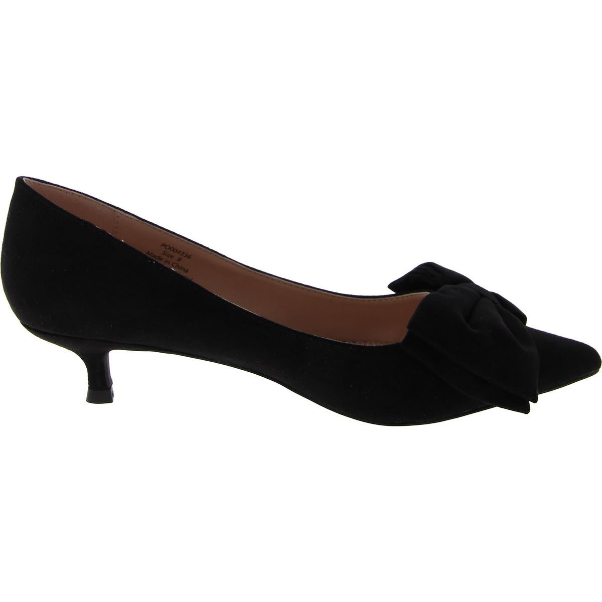 Womens Faux Suede Slip On Kitten Heels