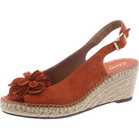 Petrina Bianca Womens Applique Espadrilles Orange Nubuck