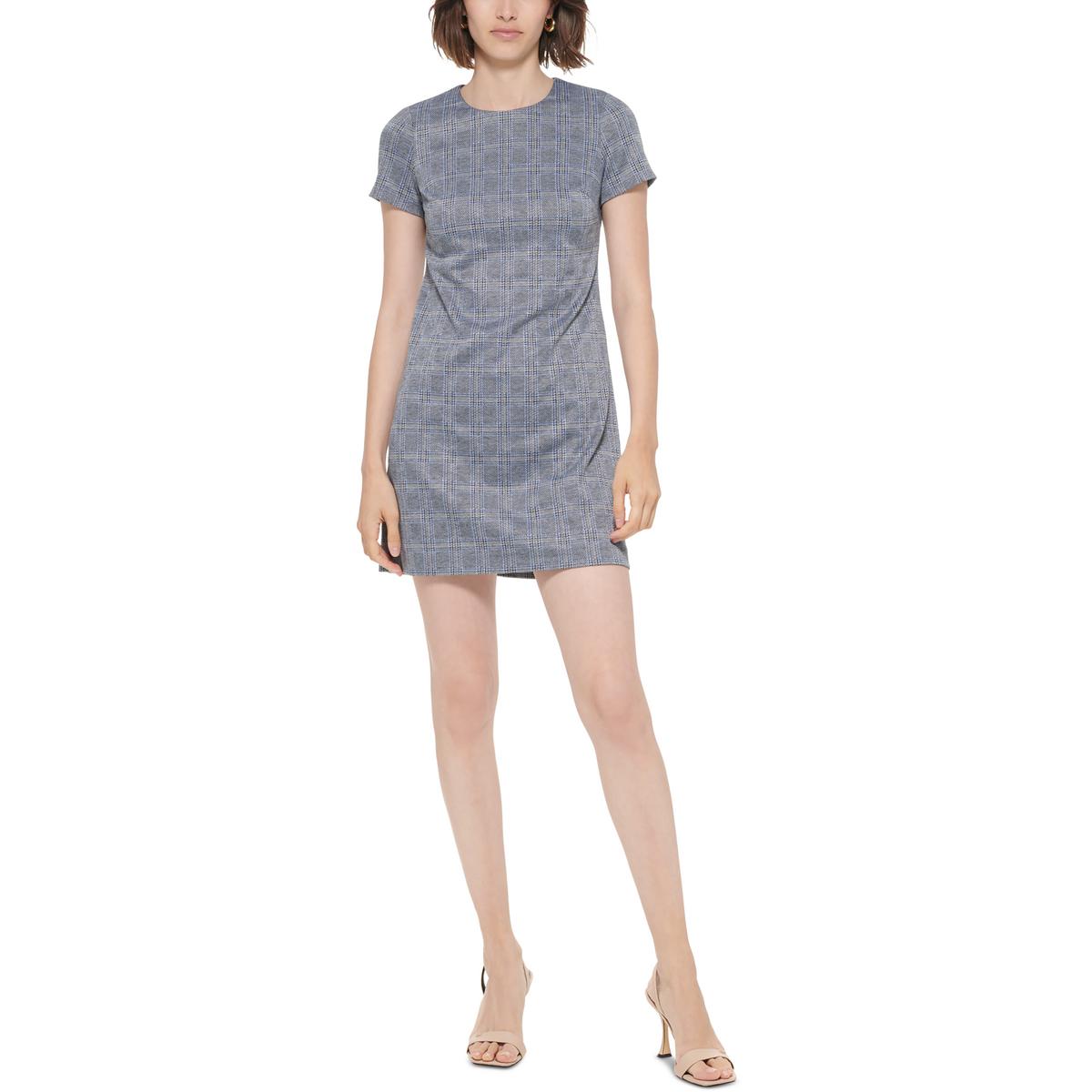 Petites Womens Ponte Short Mini Dress