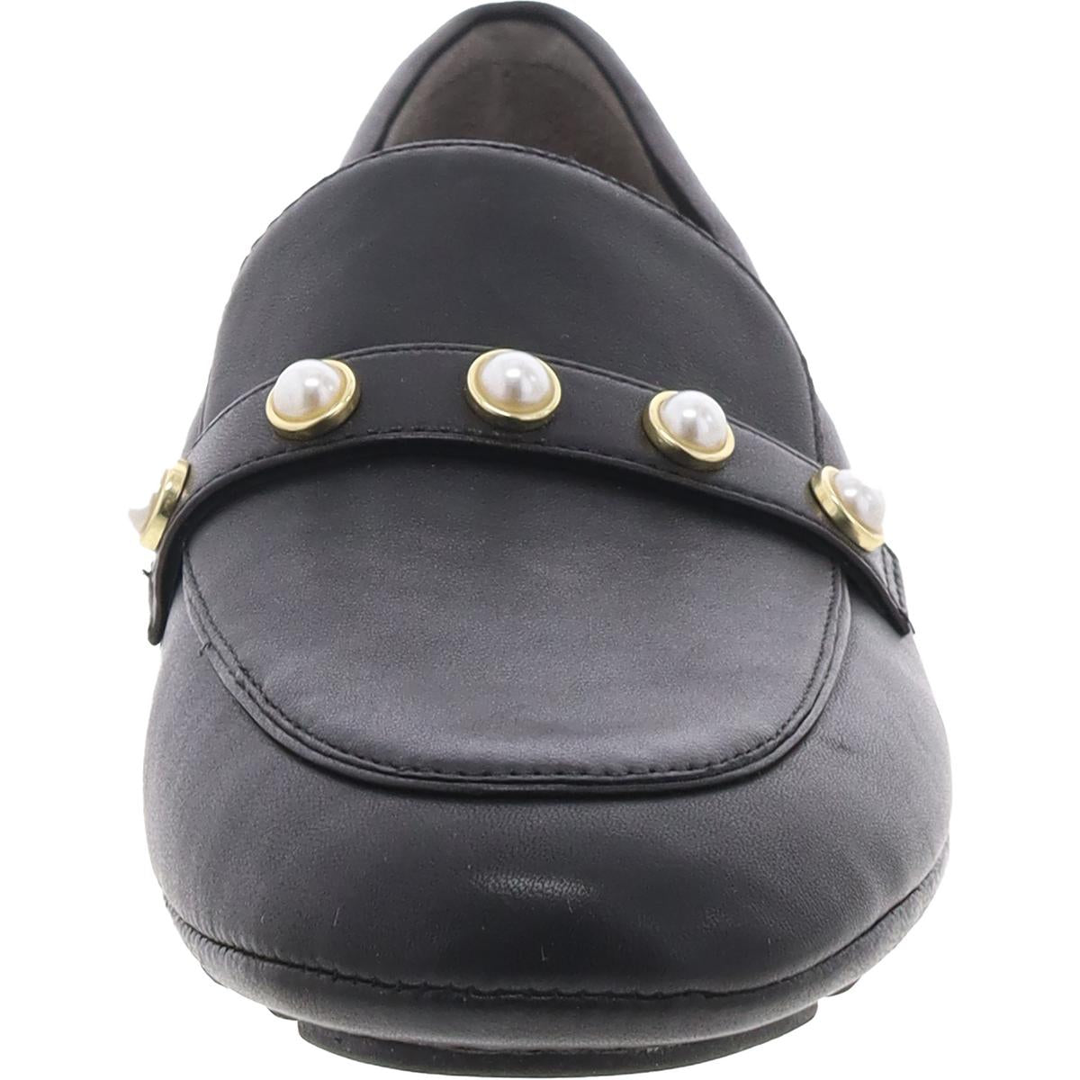 Womens Cushioned Footbed Faux Leather Loafers