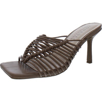 Womens Faux Leather Slip On Heels