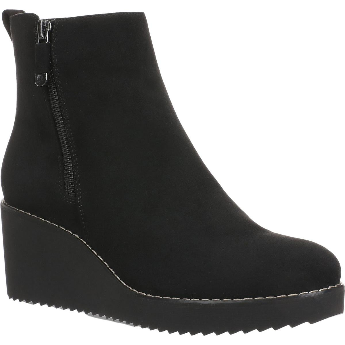 Sayylor Womens Faux Suede Slip On Wedge Boots