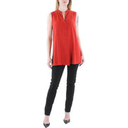 Womens Silk Banded Collar Blouse