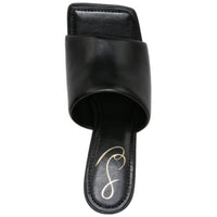 Carmen Womens Leather Square Toe Heels