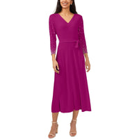 Womens Knit Beaded Midi Dress Azalea