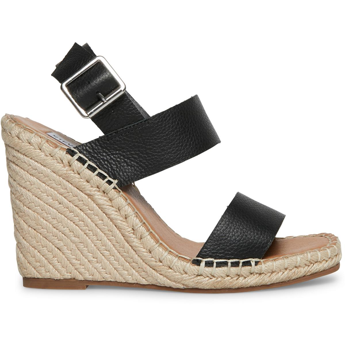 Uri Womens Buckle Espadrilles Wedge Sandals