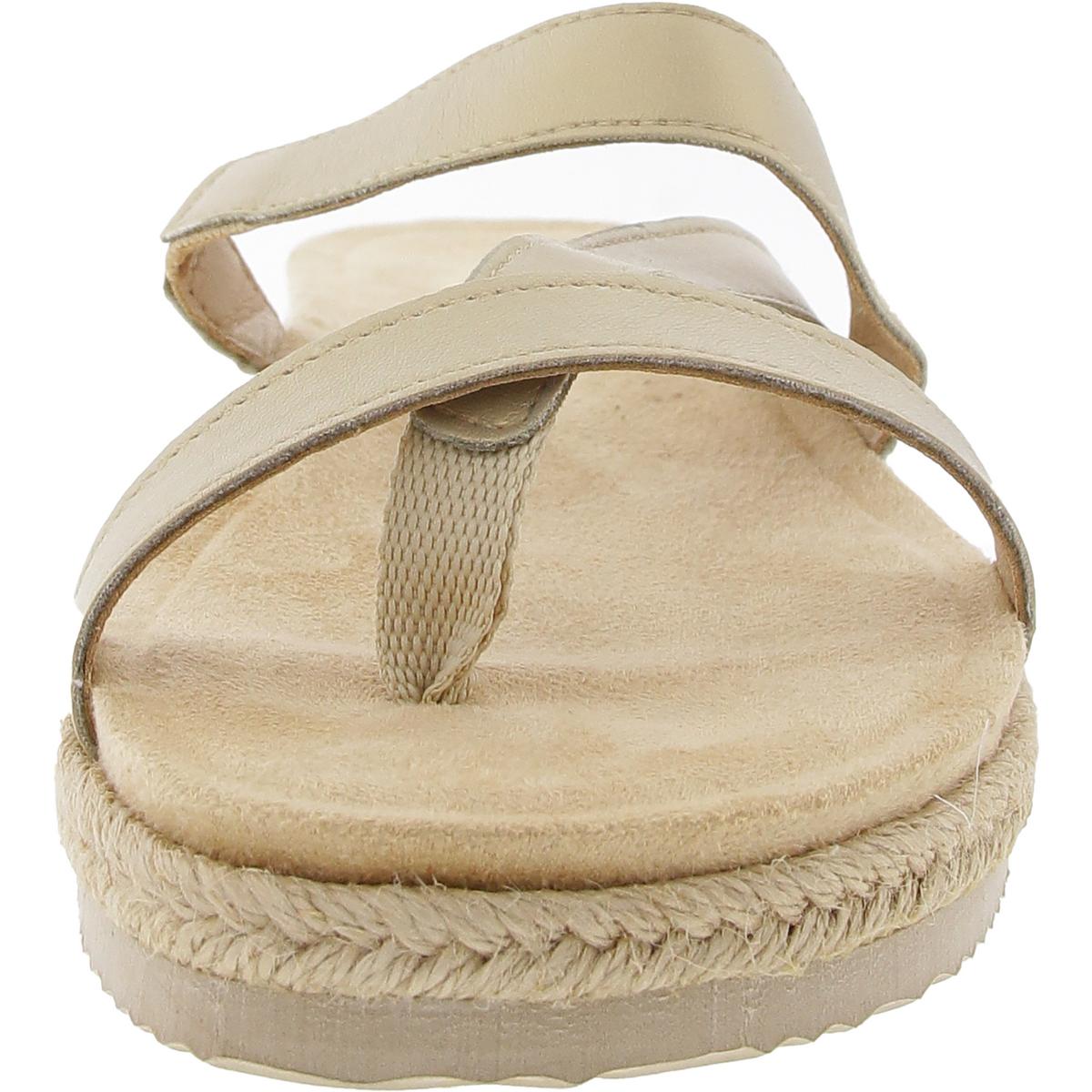 Womens Toe Loop Manmade Slide Sandals