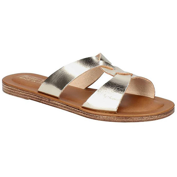 Dov-Italy Womens Leather Slip-On Slide Sandals