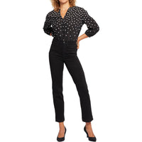 Womens Raw Hem Denim Straight Leg Jeans