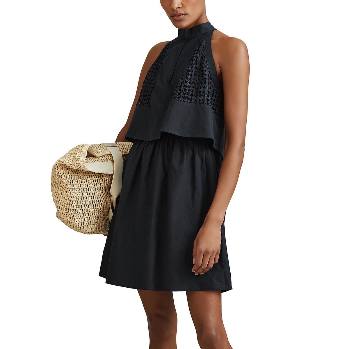 Womens Cut Out Mini Halter Dress
