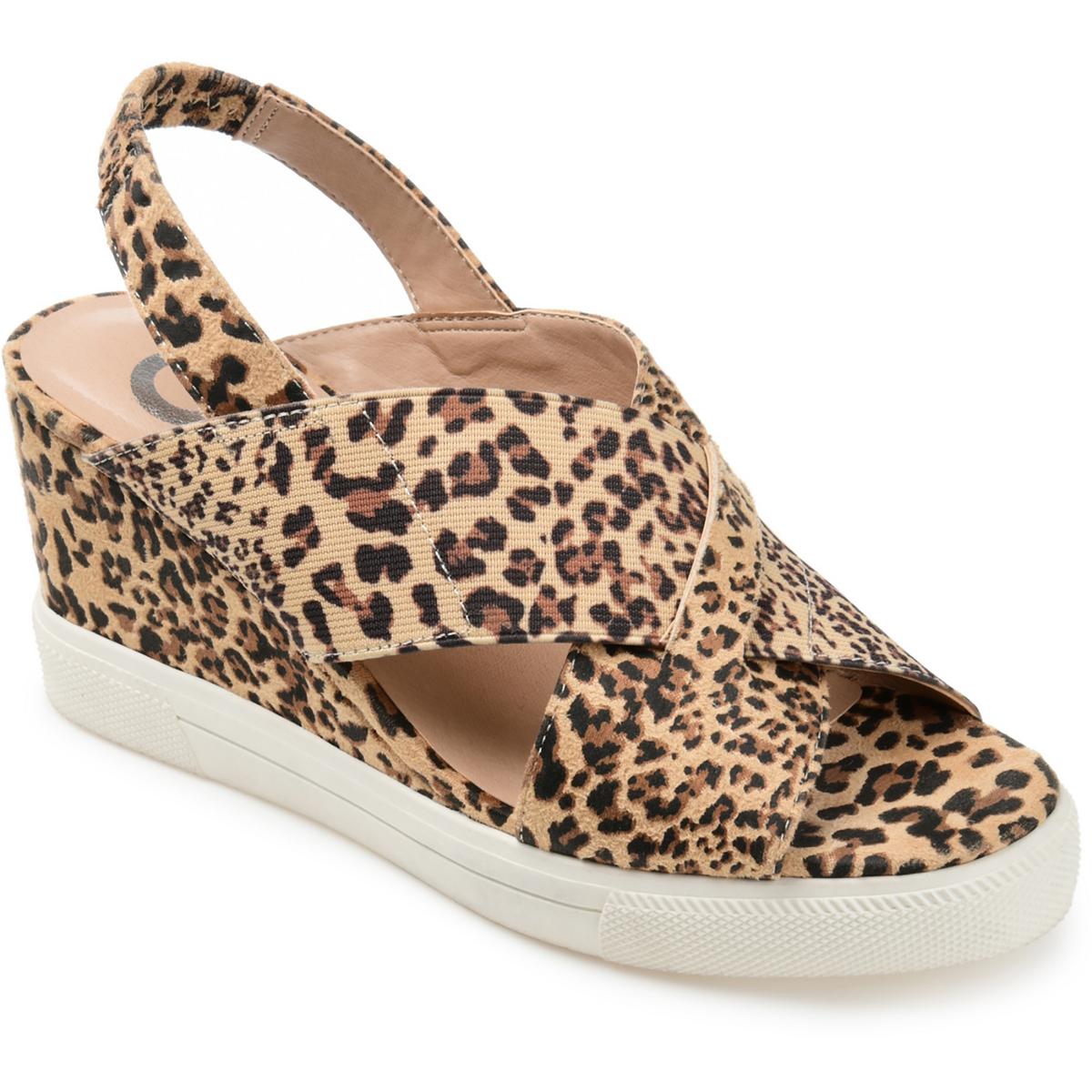 Ronnie Womens Faux Suede Peep-Toe Wedge Sandals6