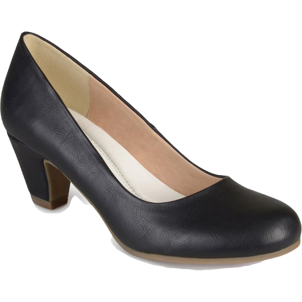 Luu-M Womens Faux Leather Round Toe Pumps