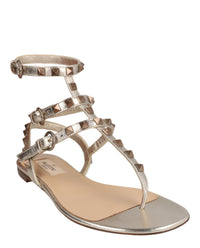 Valentino Valentino Womens Rockstud Caged Flat Sandals