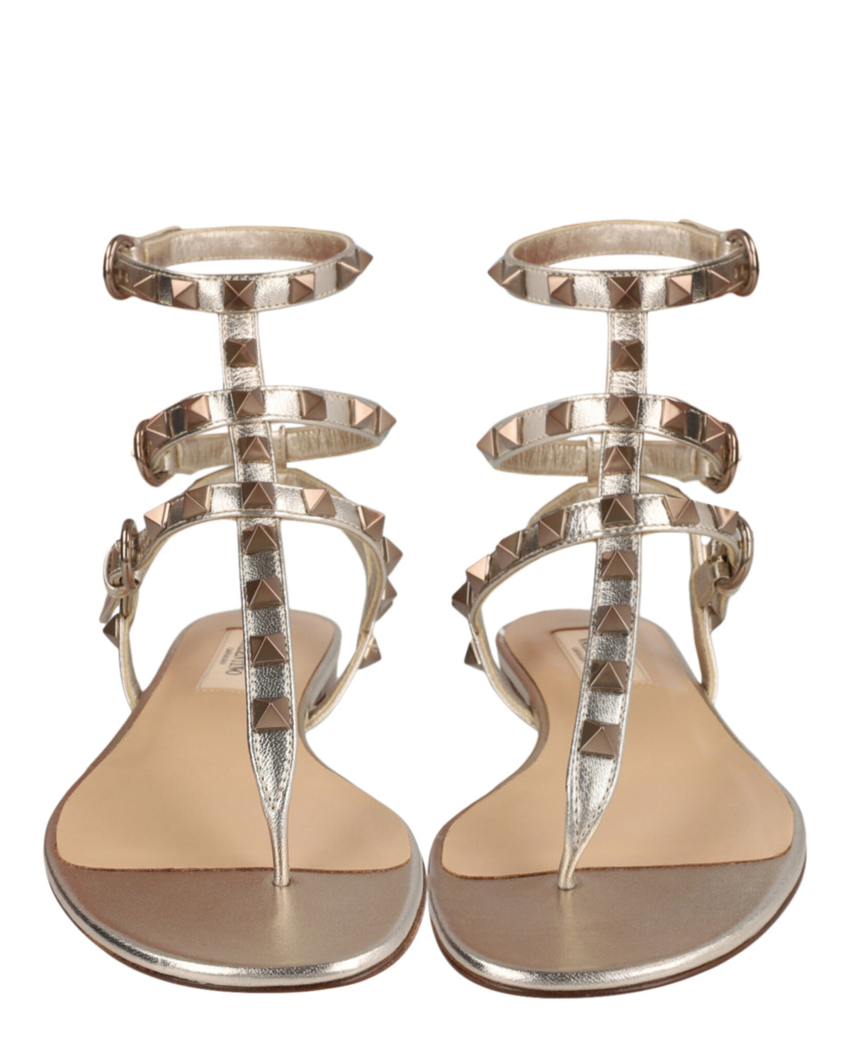 Valentino Valentino Womens Rockstud Caged Flat Sandals