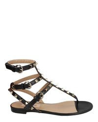 Valentino Valentino Womens Rockstud Caged Flat Sandals