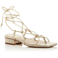 Daffy Womens Strappy Gladiator Strappy Sandals Gold Nappa