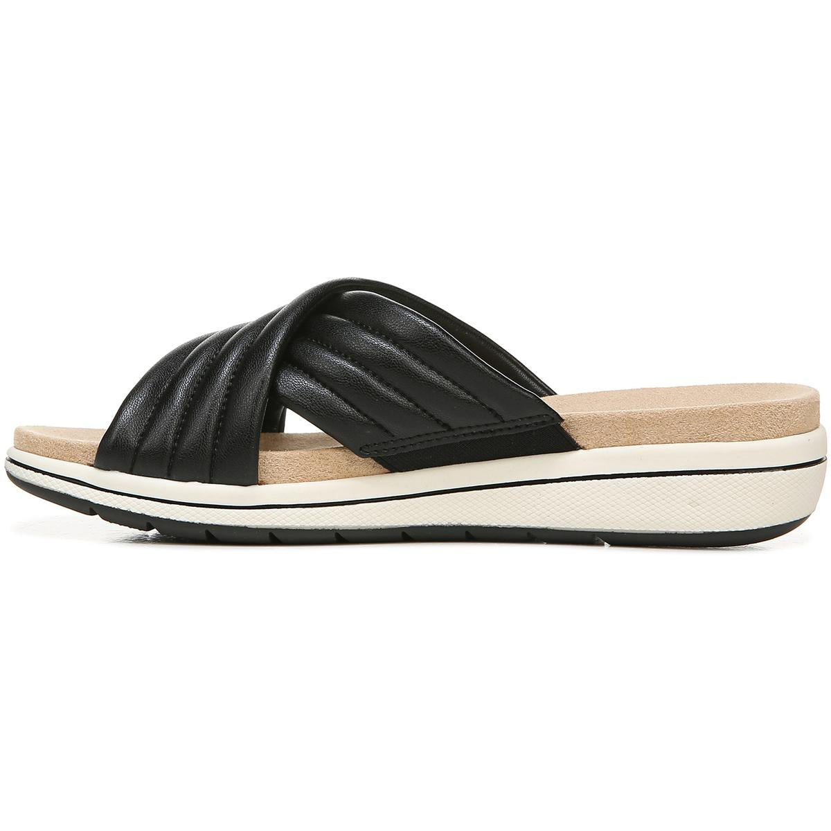 Panama Womens Faux Leather Slip On Wedge Sandals