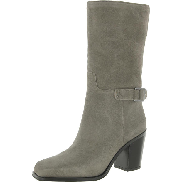 Vance Womens Buckle Square Toe Mid-Calf Boots