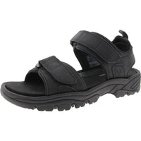 Rocklake Mens Strappy Sport Sandals 7.5 Medium Black