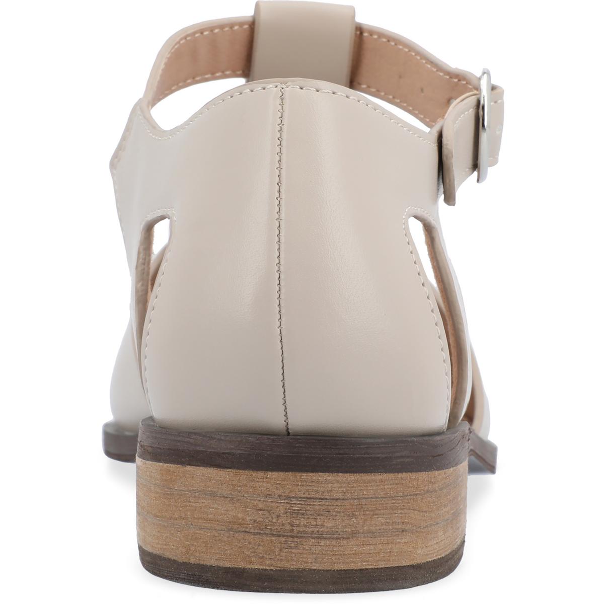 Azzaria Womens Faux Leather Cut Out Ankle Strap