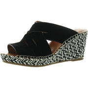 CHARLI WOVEN STRAPS Womens Leather Slip On Wedge Sandals