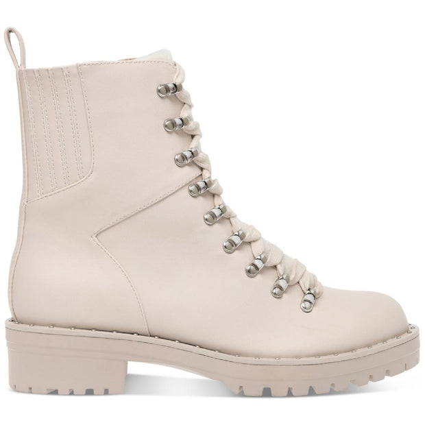 Oderra Womens Faux Fur Ankle Combat & Lace-up Boots