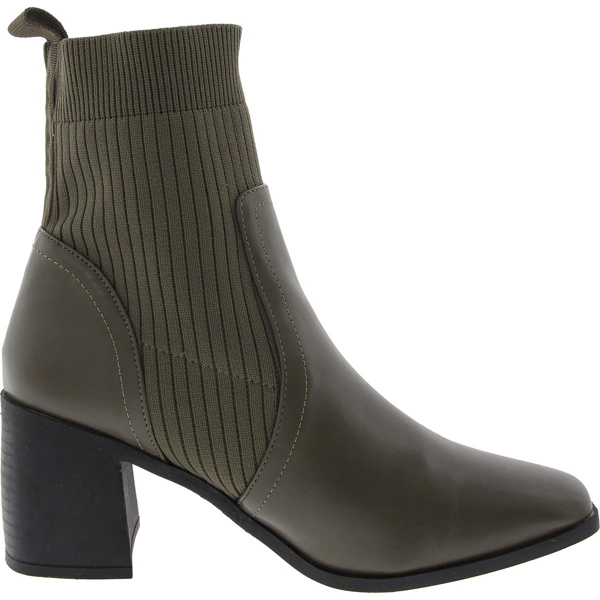 Womens Laceless Faux Leather Ankle Boots