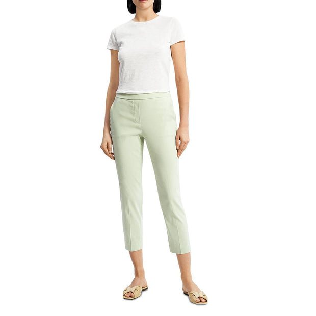 Treeca Womens Linen Blend High-Rise Cropped Pants