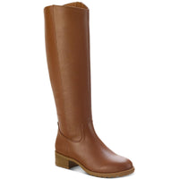 Graciee Womens Double Zipper Tall Knee-High Boots Brown