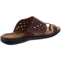 Catalina Womens Leather Studded Slide Sandals