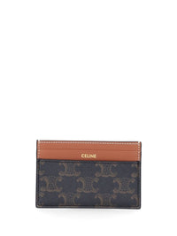 Celine Women Medium Card Holder In Triomphe Canvas