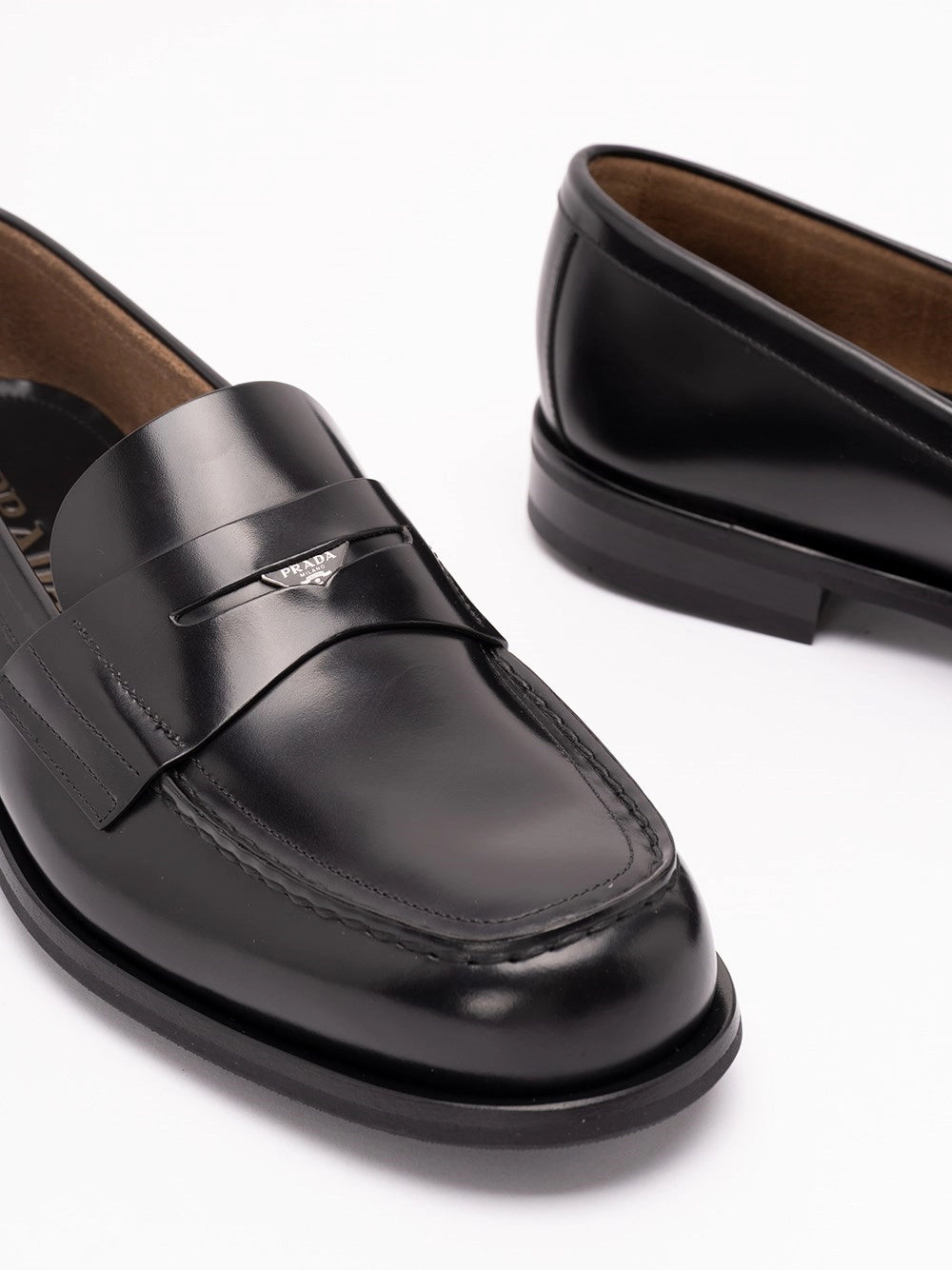 Prada Prada Men Brushed Leather Loafers