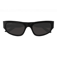 Balenciaga Sunglasses Rectangle Full Rim, Black Frame and Grey Lens BB0388S001