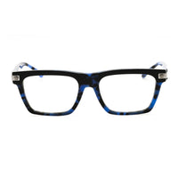 Versace Eyeglasses Rectangle Full Rim, Top Black Havana Blue Frame and Clear Demo Lenses Lens VE3354F5460