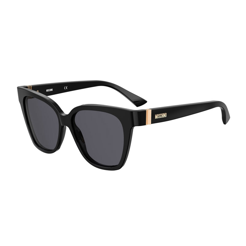 Moschino Moschino Sunglasses Rectangle Full Rim, Black Frame and Dark Grey Lens MOS066/S0807IR