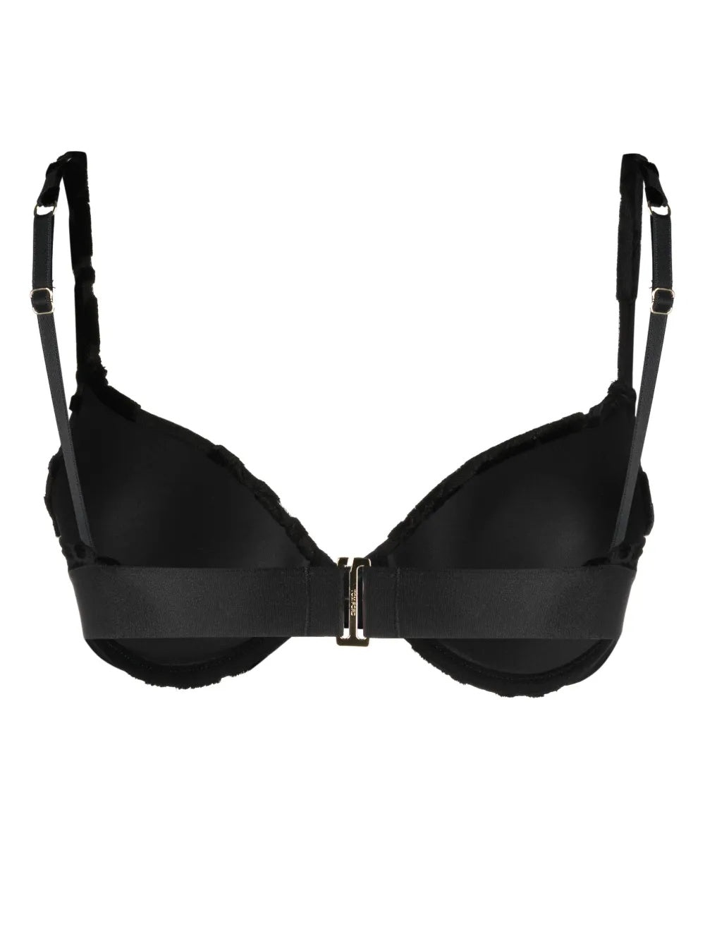 Tom Ford Velvet-Effect Embossed TF Logo Balconette Bra