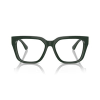 Burberry Eyeglasses Square Full Rim, Green Frame and Clear Demo Lenses Lens BE24034038