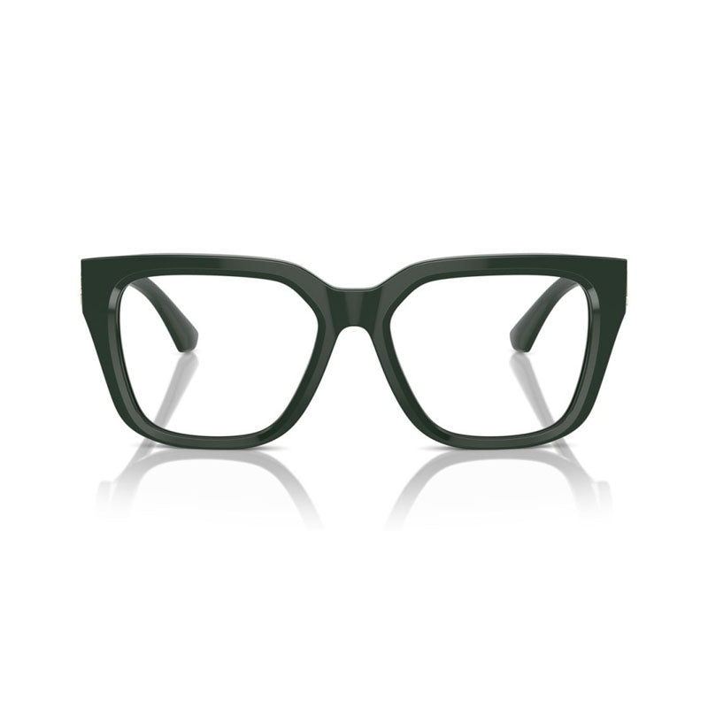 Burberry Eyeglasses Square Full Rim, Green Frame and Clear Demo Lenses Lens BE24034038