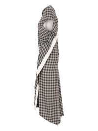 Loewe Women Dress In Viscose And Linen Blend