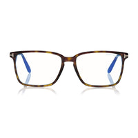 Tom Ford Tom Ford Eyeglasses Square Full Rim, Dark Havana Frame and Clear Demo Lenses Lens FT5696-B052