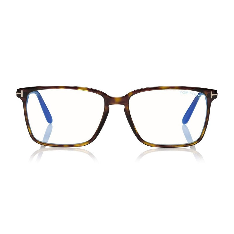 Tom Ford Tom Ford Eyeglasses Square Full Rim, Dark Havana Frame and Clear Demo Lenses Lens FT5696-B052