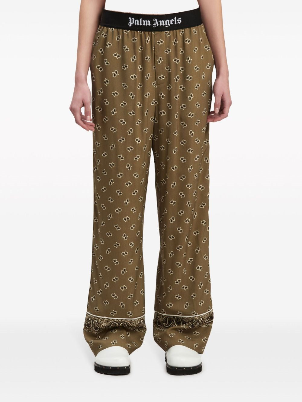 Palm Angels Women Straight Paisley Print Pants