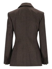 Max Mara Women Fitted Blazer In Denim-Effect Wool
