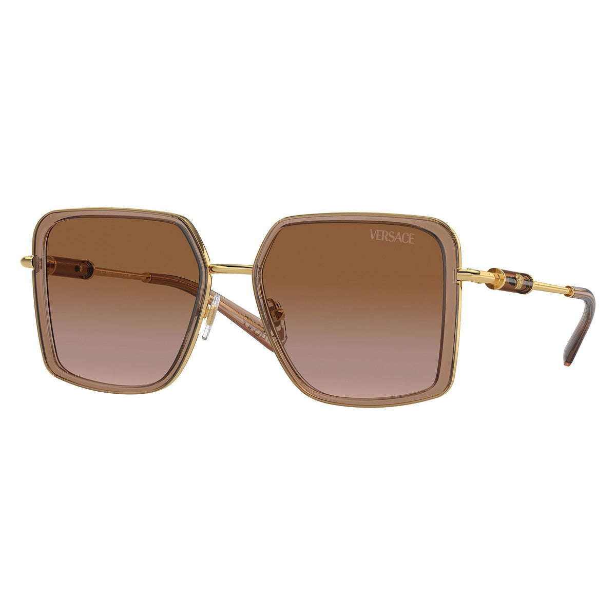 Versace Versace Sunglasses Square Full Rim, Brown Transparent Frame and Brown Gradient Lens VE2261100213