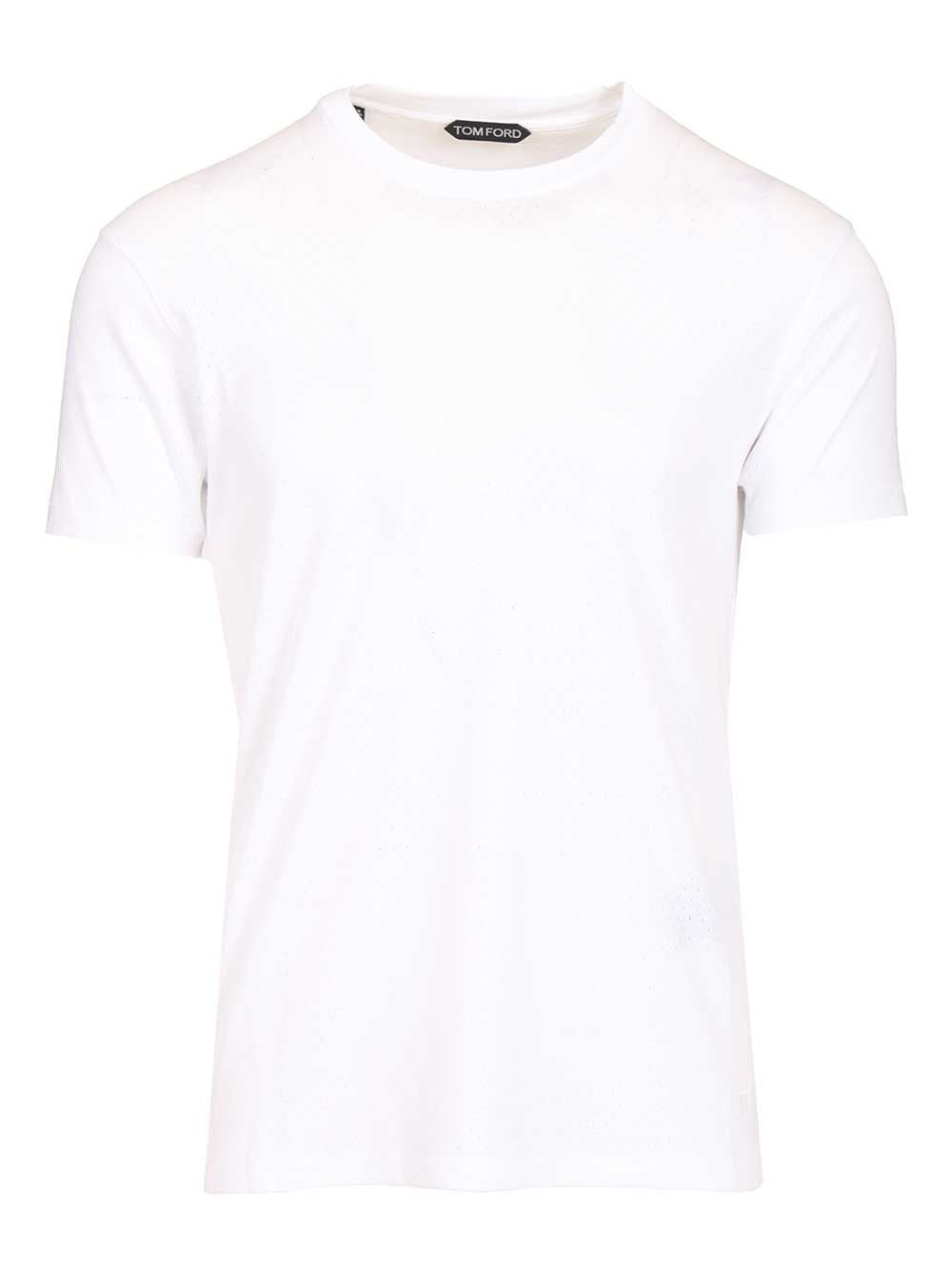 Tom Ford Men Perforated Ribbed T-Shirt