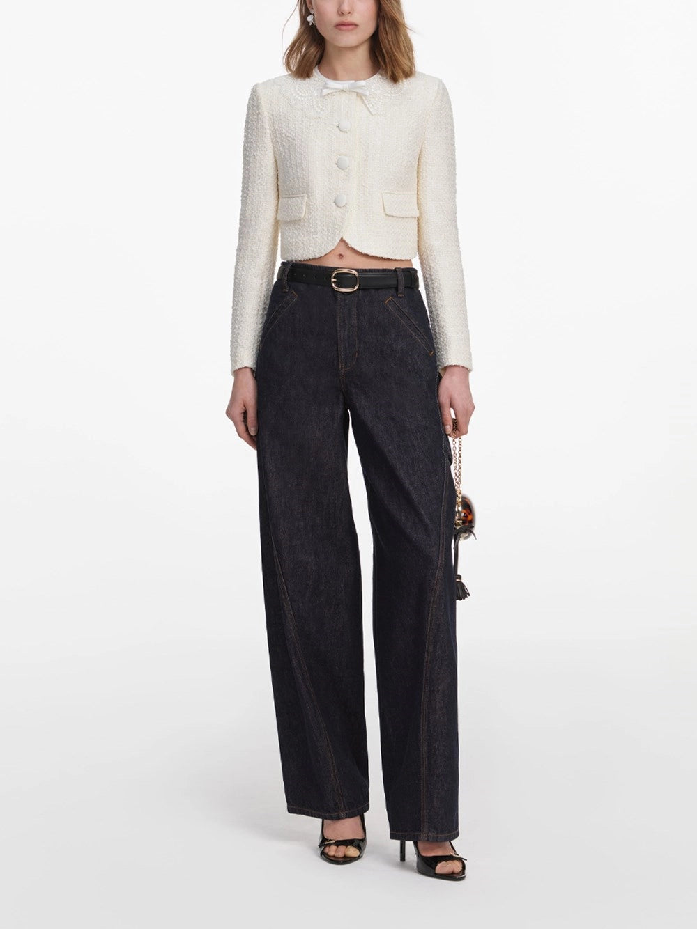 Self-portrait Self-Portrait Women Boucle Lace Collar Jacket